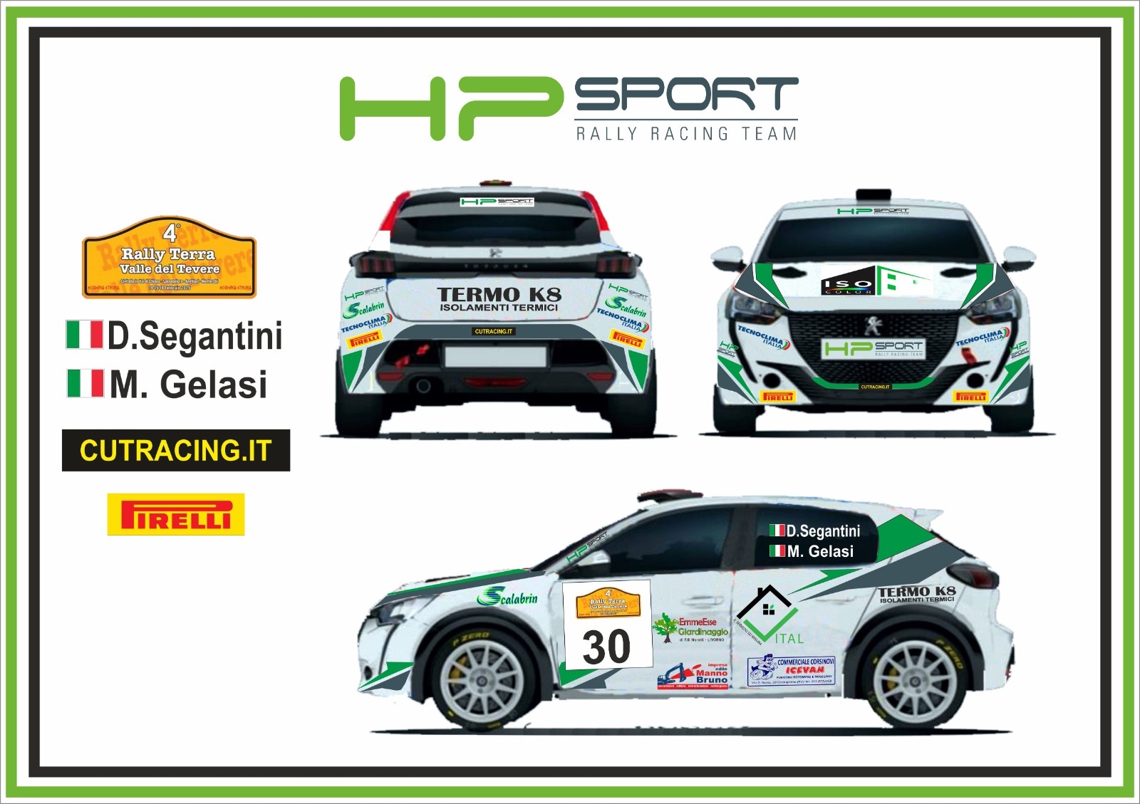 HP SPORT inizia la stagione al Valle del Tevere con Daniele Segantini su Peugeot 208 Rally4